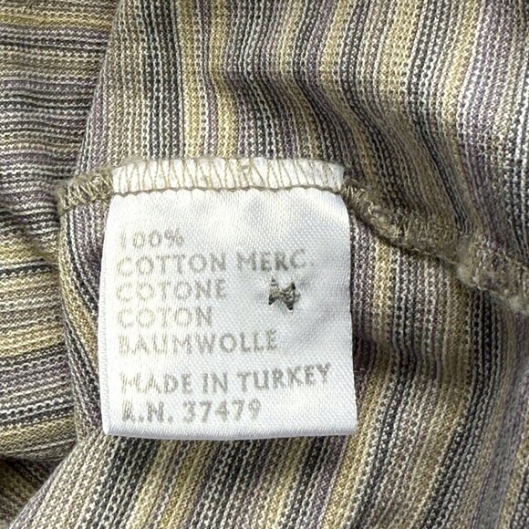 St. Croix Beige Gray Striped Polo Shirt 100% Cotton Vintage Mens Size Medium - Picture 7 of 8